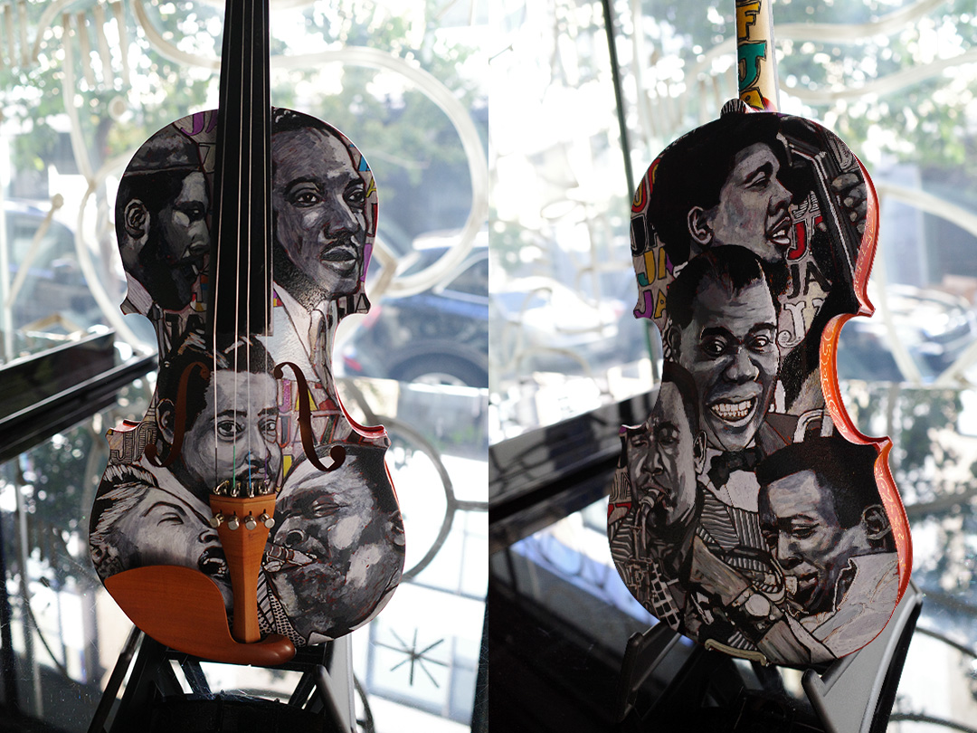 violin painted by Rafael Colon violin painted by Rafael Colon
