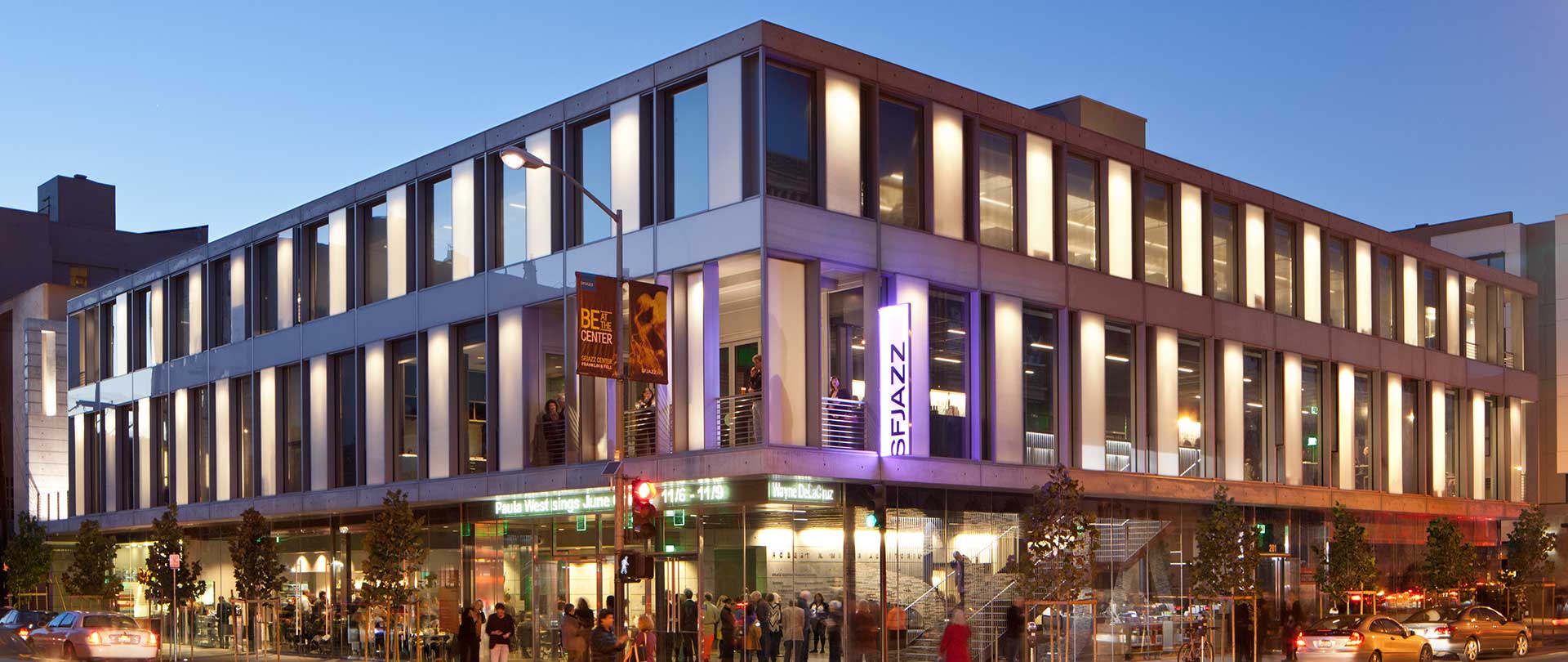 SFJAZZ Center at night